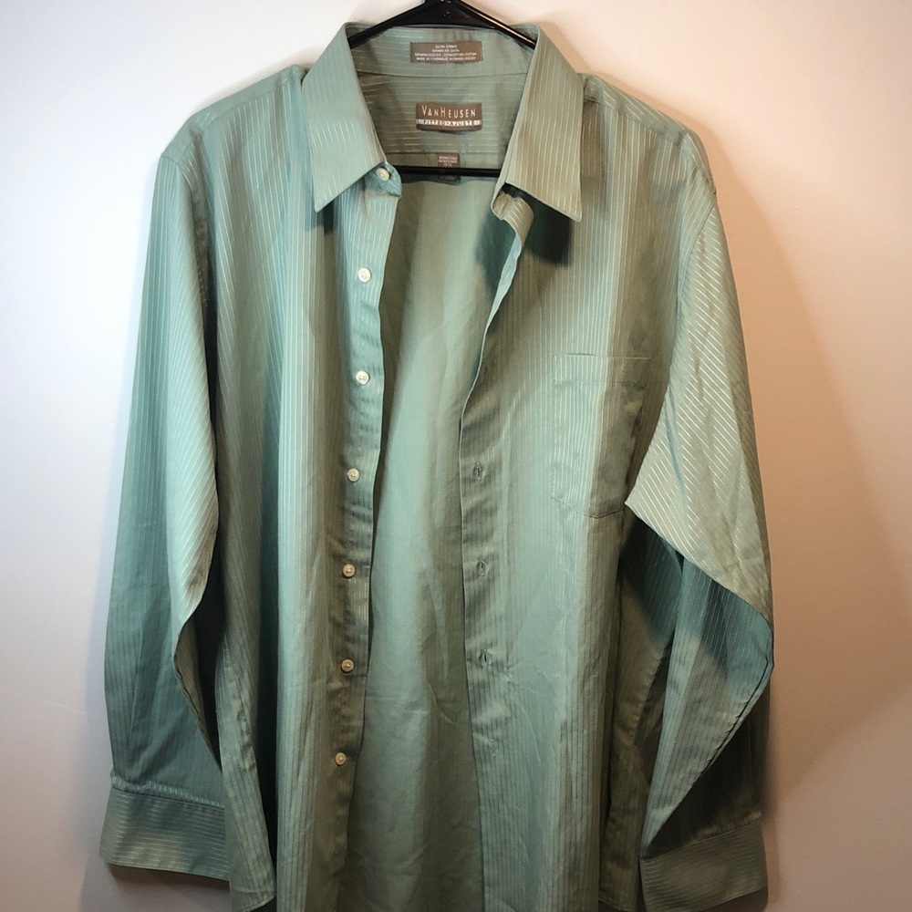 Van Heusen Mint Green Striped Shirt